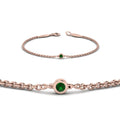 Thumbnail 2 - single-diamond-chain-bracelet-with-emerald-in-14k-rose-gold-fdbr651576gemgrangle2-nl-rg