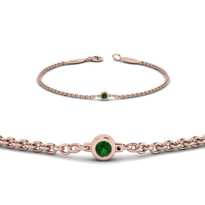 Bezel Set Round Cut Diamond Chain Bracelet