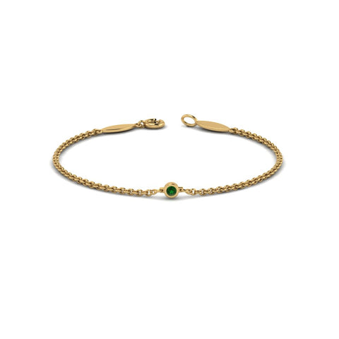single-diamond-chain-bracelet-with-emerald-in-14k-yellow-gold-fdbr651576gemgr-nl-yg