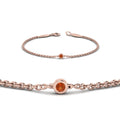 Thumbnail 20 - single-diamond-chain-bracelet-with-orange-sapphire-in-14k-rose-gold-fdbr651576gsaorangle2-nl-rg