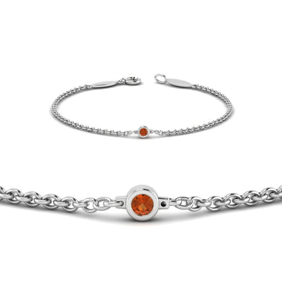 Bezel Set Round Cut Diamond Chain Bracelet