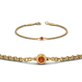 Thumbnail 78 - single-diamond-chain-bracelet-with-orange-sapphire-in-14k-yellow-gold-fdbr651576gsaorangle2-nl-yg