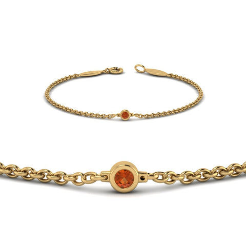 single-diamond-chain-bracelet-with-orange-sapphire-in-14k-yellow-gold-fdbr651576gsaorangle2-nl-yg