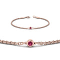 Thumbnail 17 - single-diamond-chain-bracelet-with-pink-sapphire-in-14k-rose-gold-fdbr651576gsadrpiangle2-nl-rg