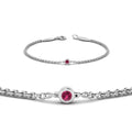 Thumbnail 45 - single-diamond-chain-bracelet-with-pink-sapphire-in-14k-white-gold-fdbr651576gsadrpiangle2-nl-wg