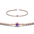 Thumbnail 29 - single-diamond-chain-bracelet-with-violac-topaz-in-14k-rose-gold-fdbr651576gvitoangle2-nl-rg