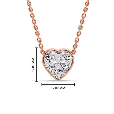 Solitaire Bezel Heart Shape Pendant