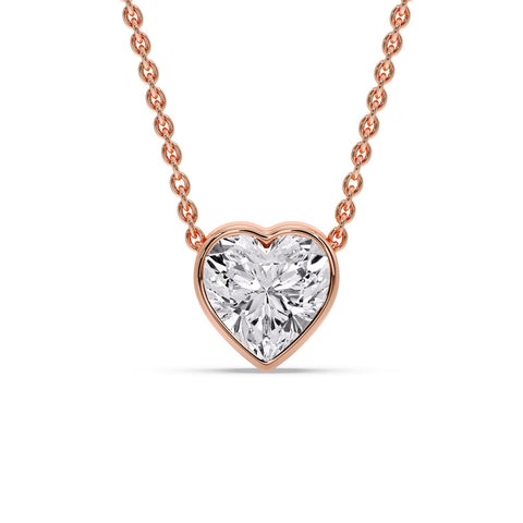 Solitaire Bezel Heart Shape Pendant