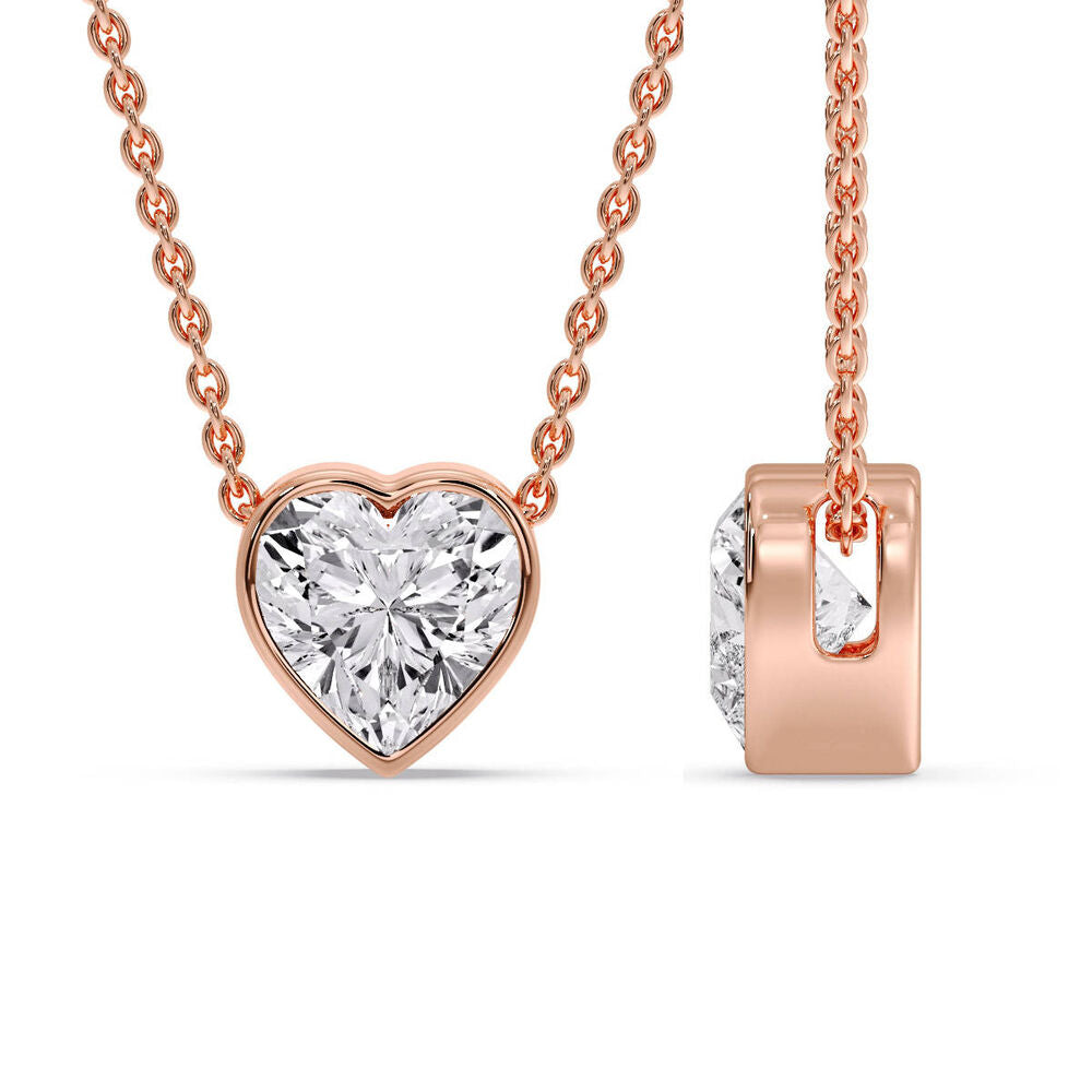 Solitaire Bezel Heart Shape Pendant