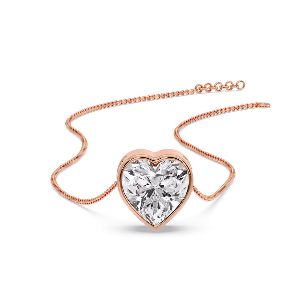 Solitaire Bezel Heart Shape Pendant