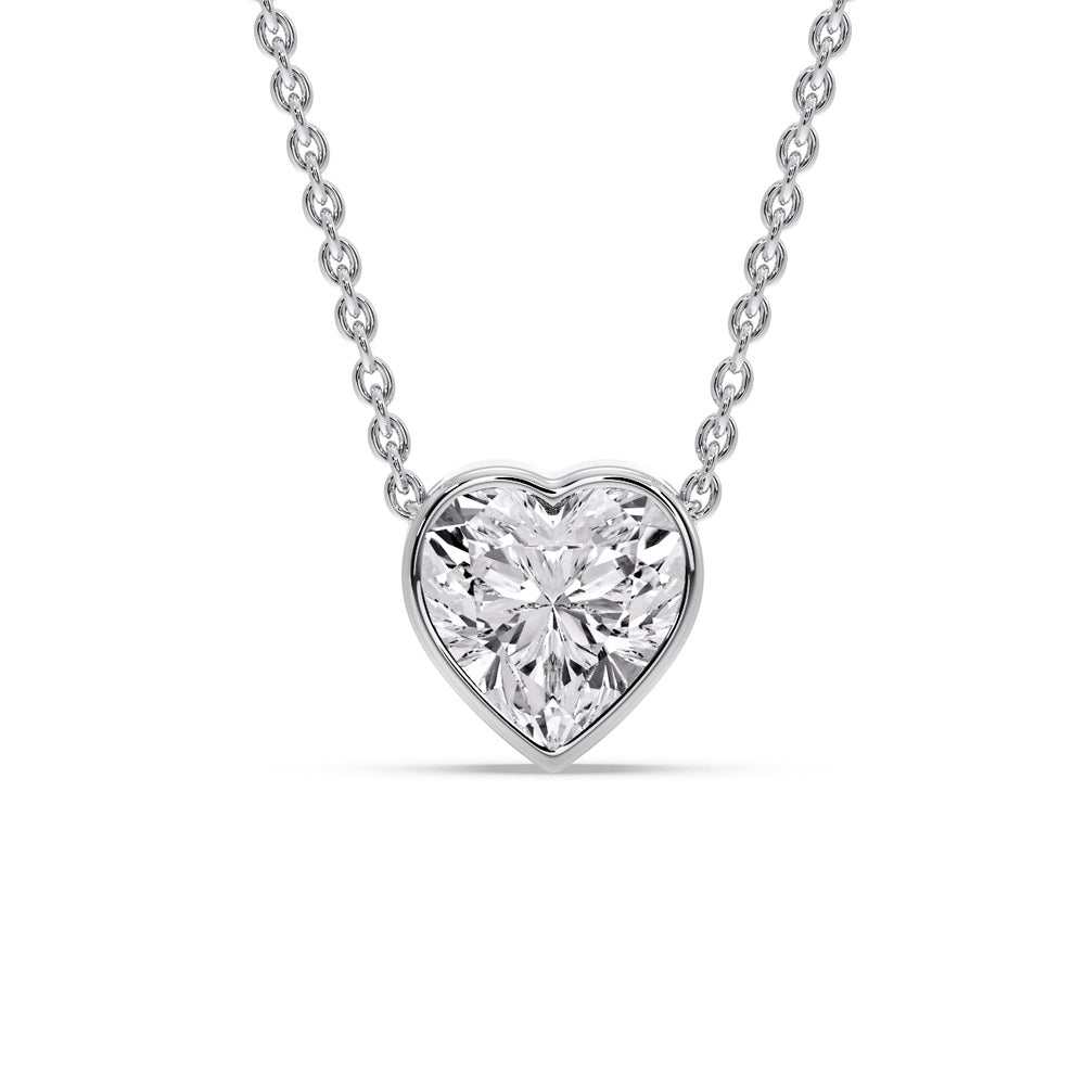 Solitaire Bezel Heart Shape Pendant