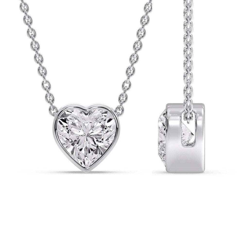Solitaire Bezel Heart Shape Pendant