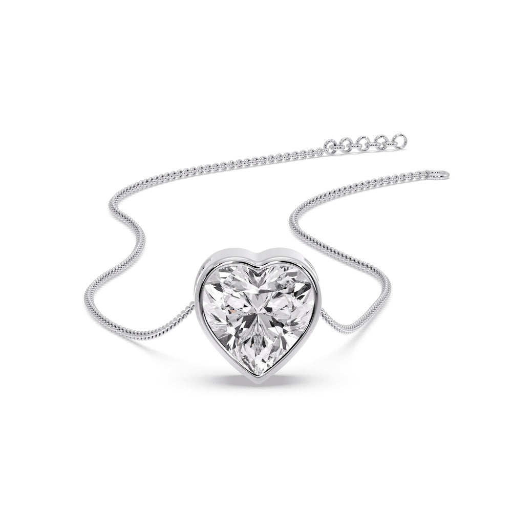 Solitaire Bezel Heart Shape Pendant