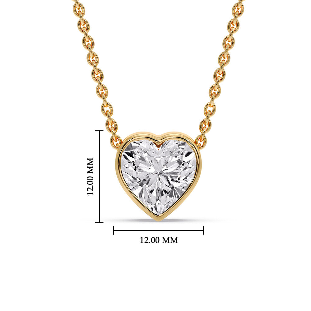 Solitaire Bezel Heart Shape Pendant