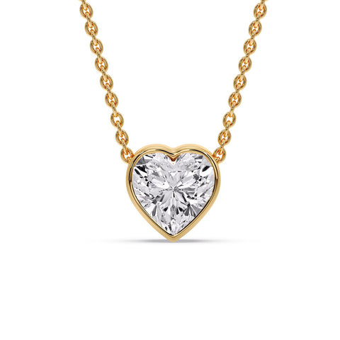 Solitaire Bezel Heart Shape Pendant