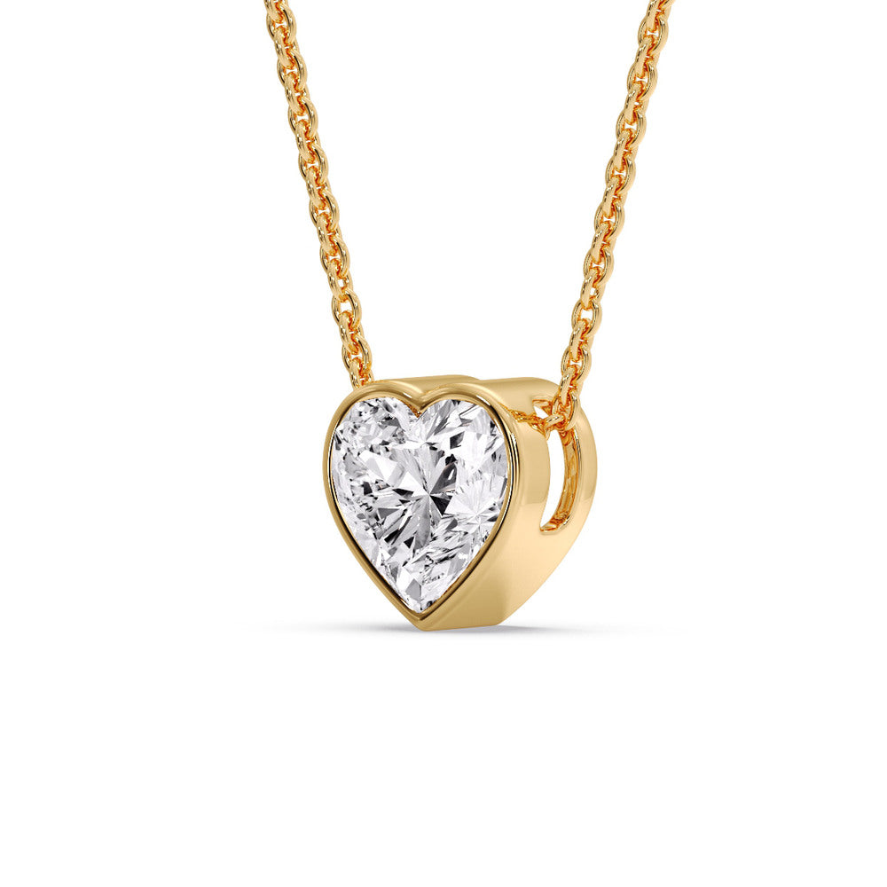 Solitaire Bezel Heart Shape Pendant