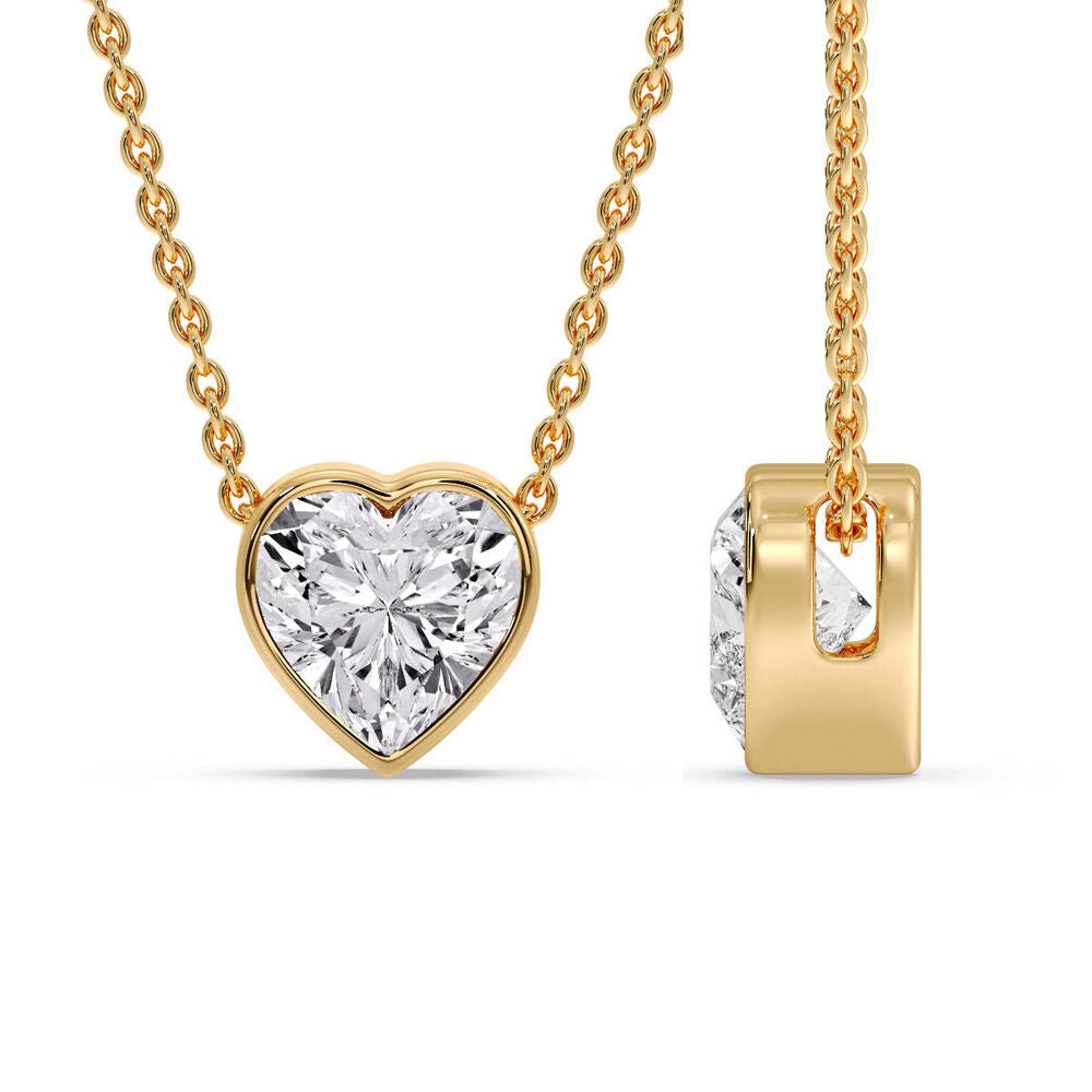 Solitaire Bezel Heart Shape Pendant