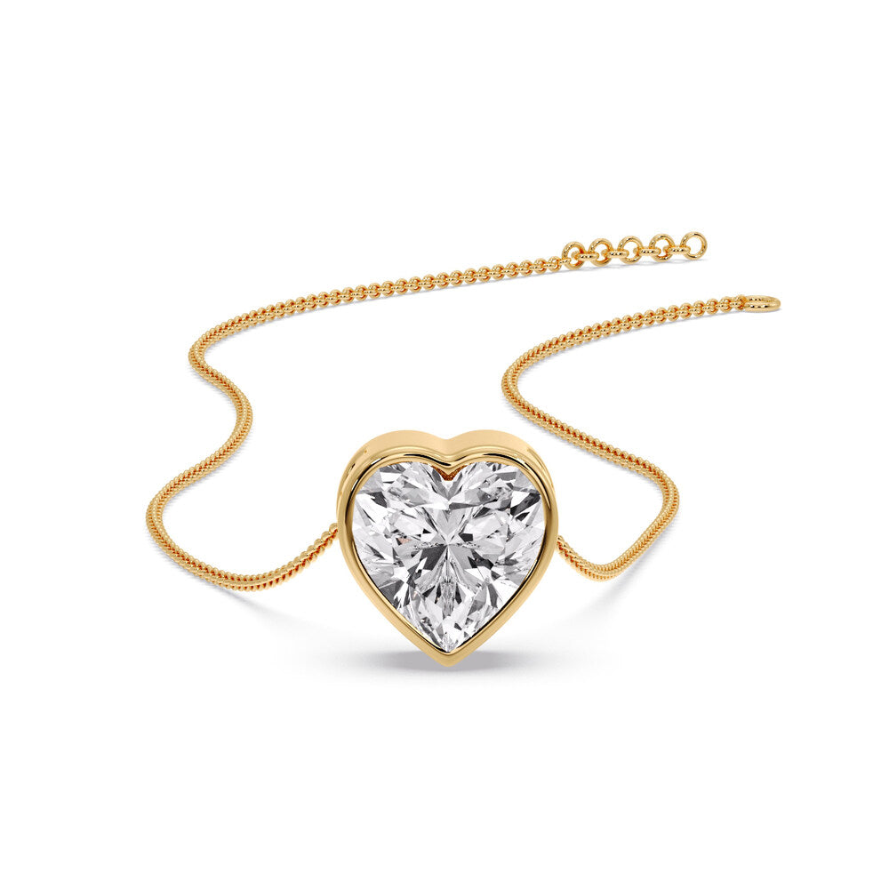 Solitaire Bezel Heart Shape Pendant