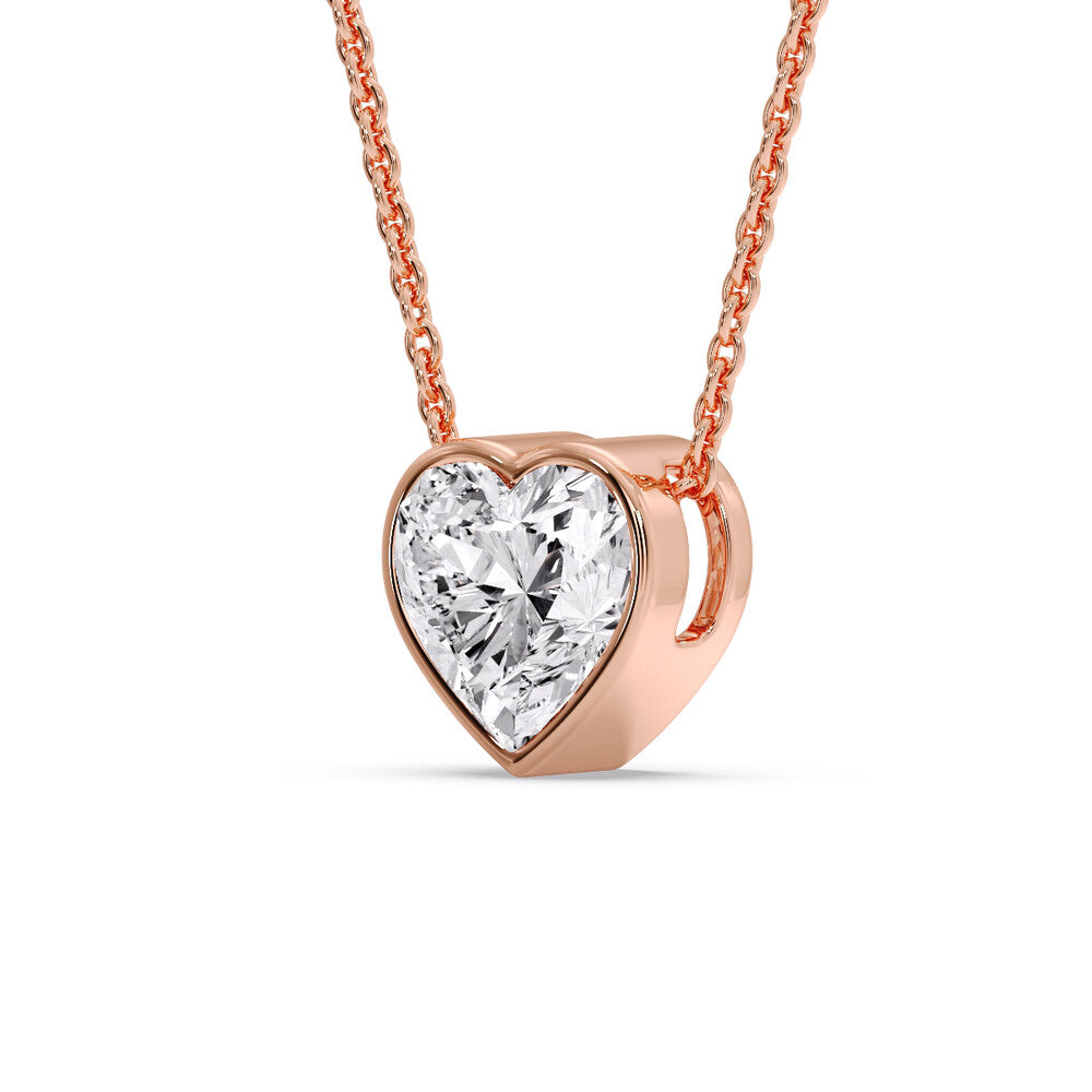 Solitaire Bezel Heart Shape Pendant