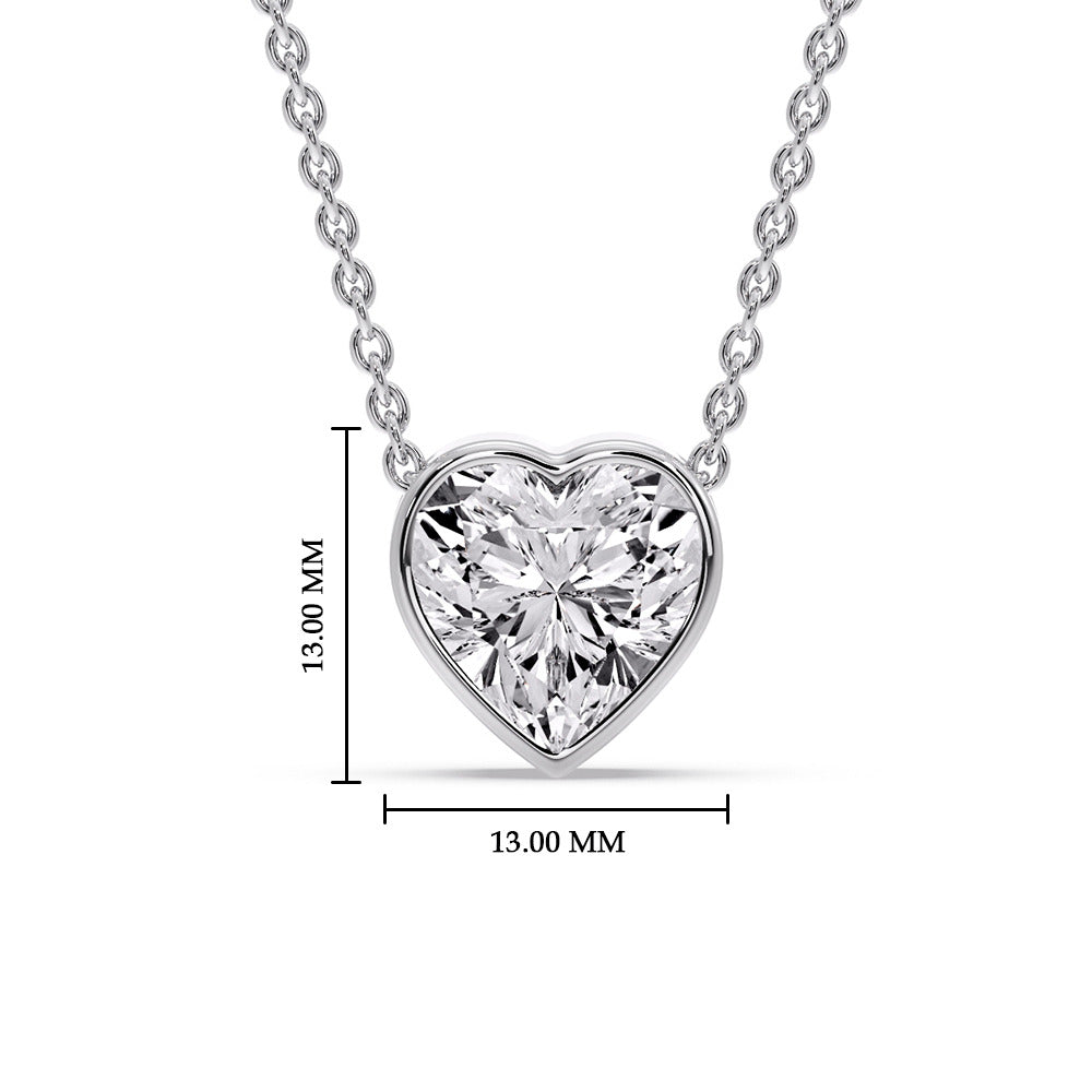 Solitaire Bezel Heart Shape Pendant