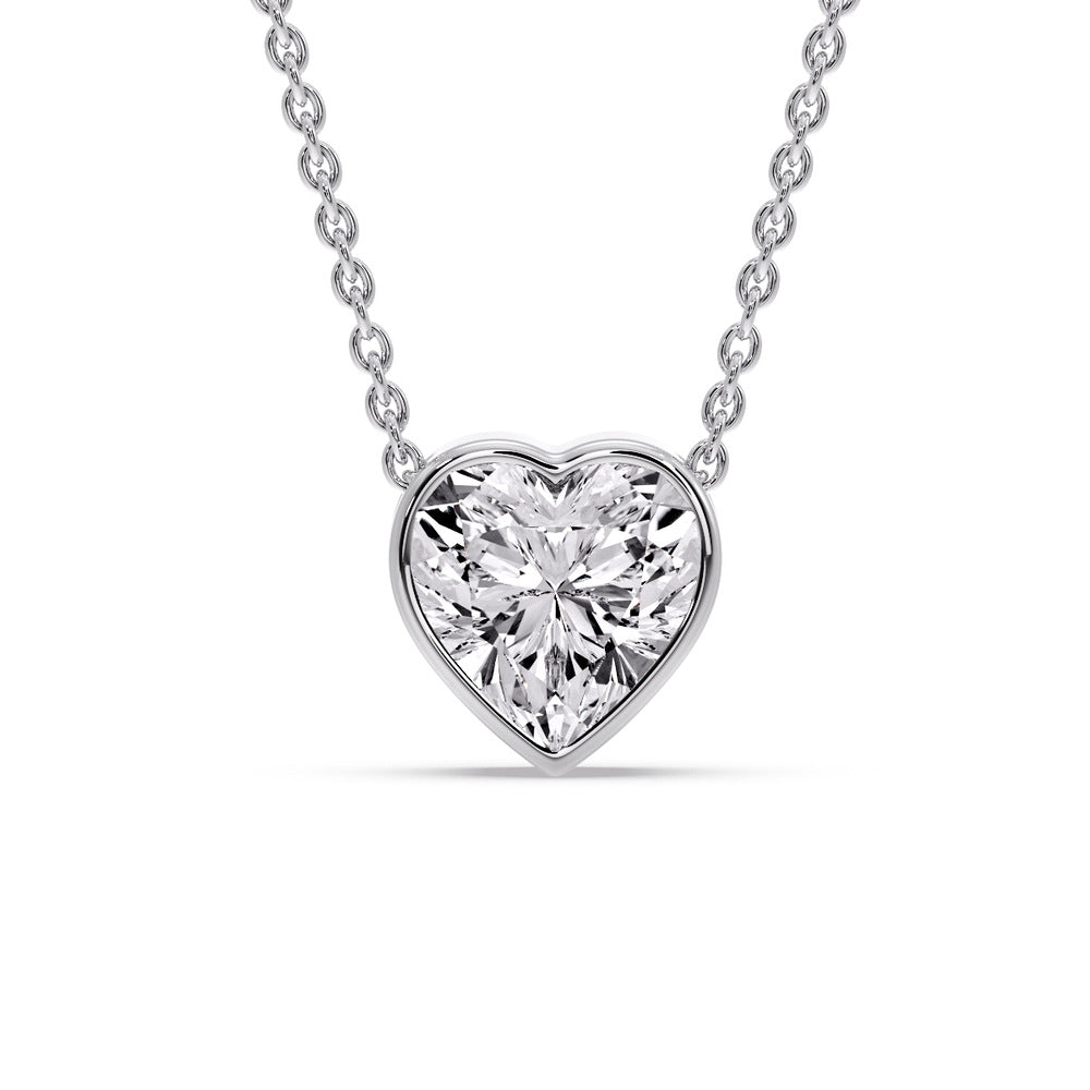 Solitaire Bezel Heart Shape Pendant