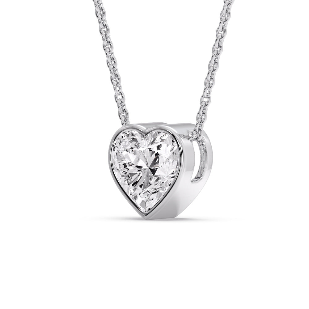 Solitaire Bezel Heart Shape Pendant
