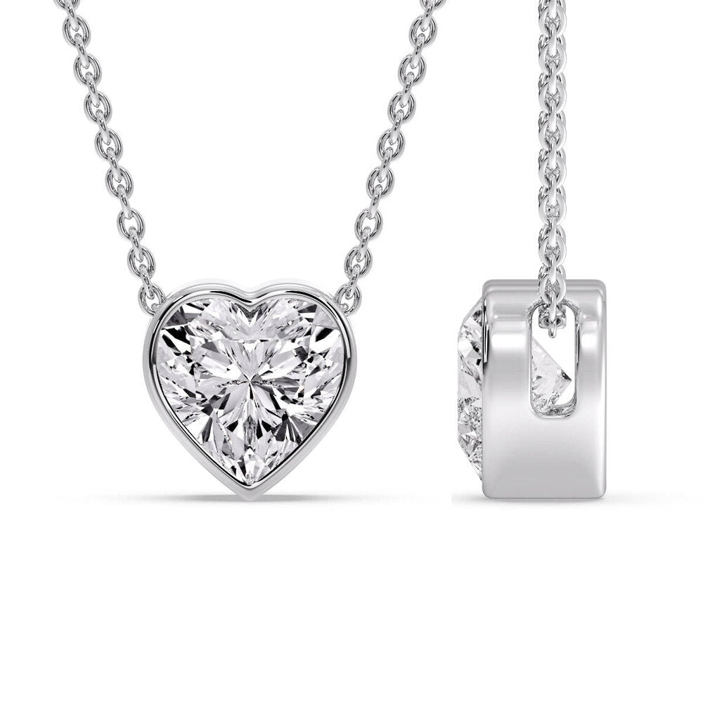 Solitaire Bezel Heart Shape Pendant