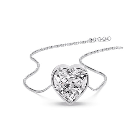 Solitaire Bezel Heart Shape Pendant