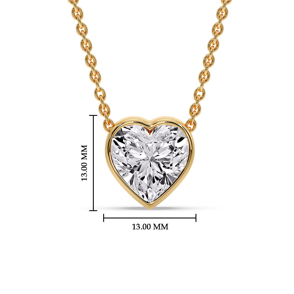 Solitaire Bezel Heart Shape Pendant