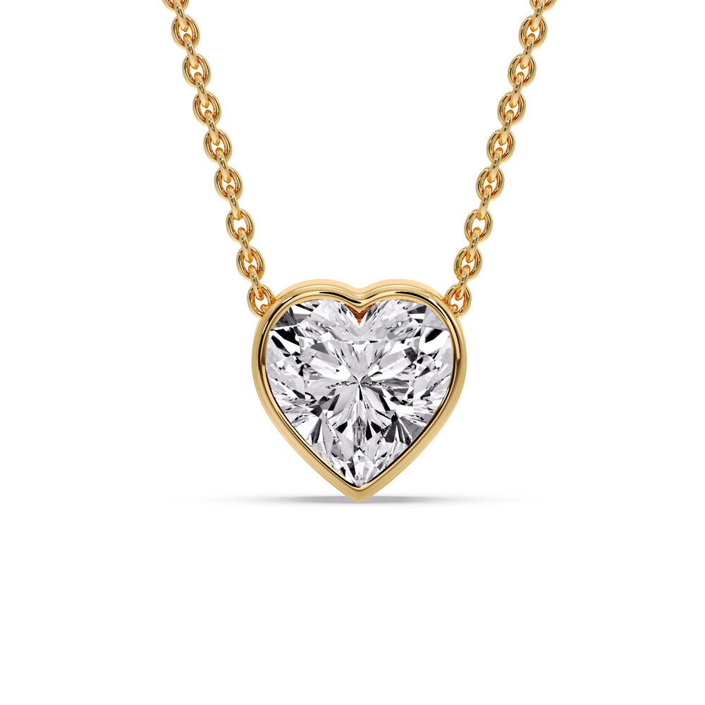 Solitaire Bezel Heart Shape Pendant