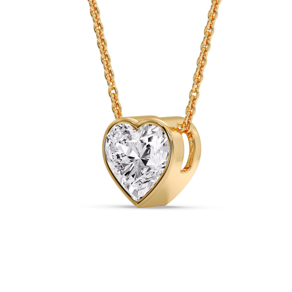 Solitaire Bezel Heart Shape Pendant