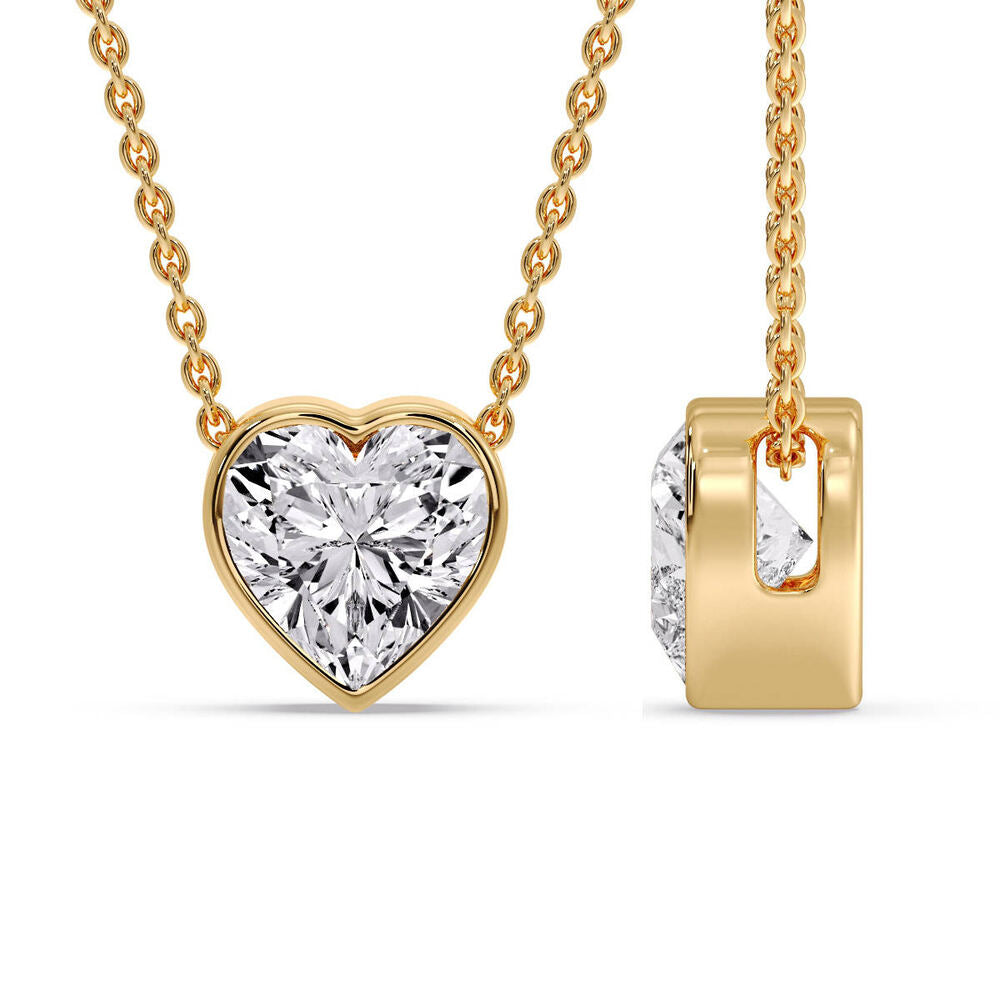 Solitaire Bezel Heart Shape Pendant