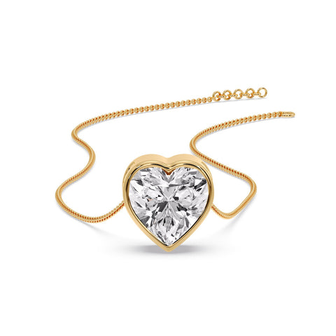 Solitaire Bezel Heart Shape Pendant