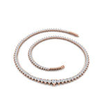 Load image into Gallery viewer, single-line-9-carat-tennis-diamond-necklace-in-FDNK11299RO-ANGLE1-9.00CT-NL-RG