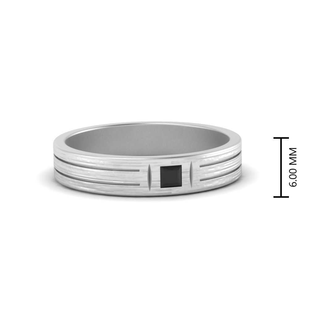 Single Princess Cut Inlay Mens Ring