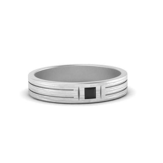 Single Princess Cut Inlay Mens Ring