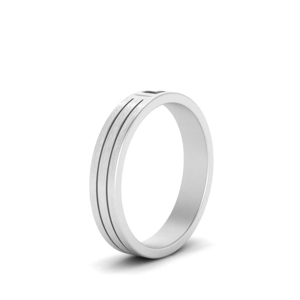Single Princess Cut Inlay Mens Ring