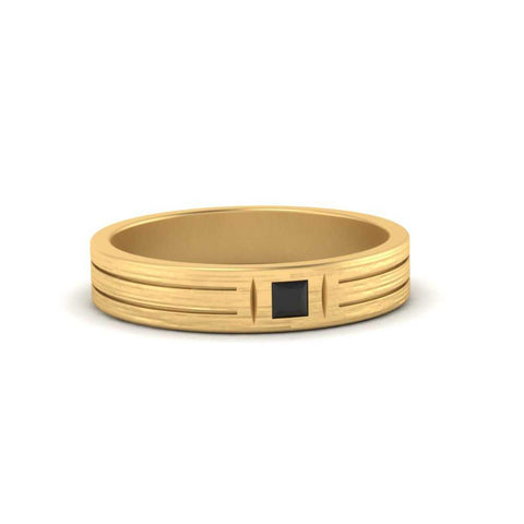 Single Princess Cut Inlay Mens Ring