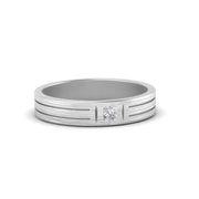 Single Princess Cut Inlay Mens Ring
