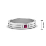 Load image into Gallery viewer, Single Princess Cut Inlay Mens Ring
