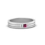 Load image into Gallery viewer, Single Princess Cut Inlay Mens Ring

