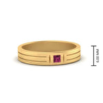 Load image into Gallery viewer, Single Princess Cut Inlay Mens Ring
