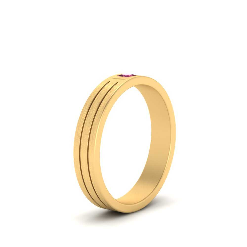 Single Princess Cut Inlay Mens Ring