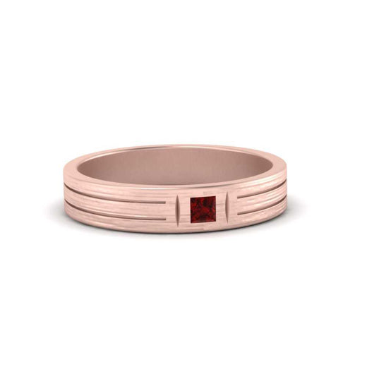 Single Princess Cut Inlay Mens Ring