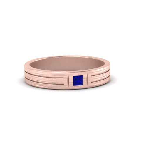 Single Princess Cut Inlay Mens Ring