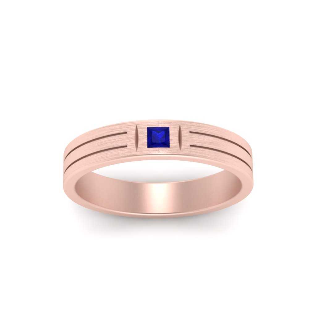 Single Princess Cut Inlay Mens Ring