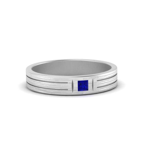 Single Princess Cut Inlay Mens Ring