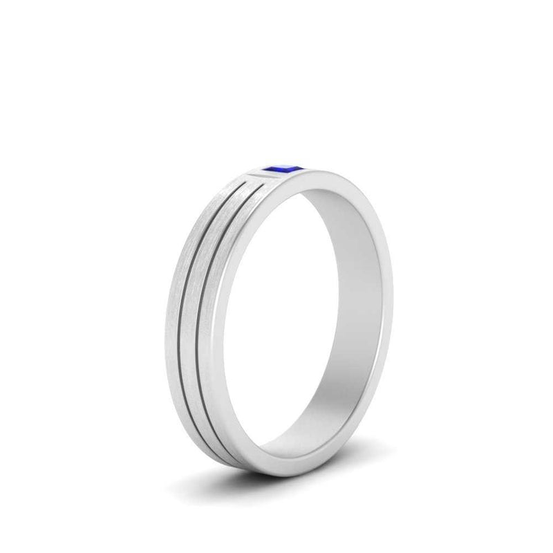 Single Princess Cut Inlay Mens Ring