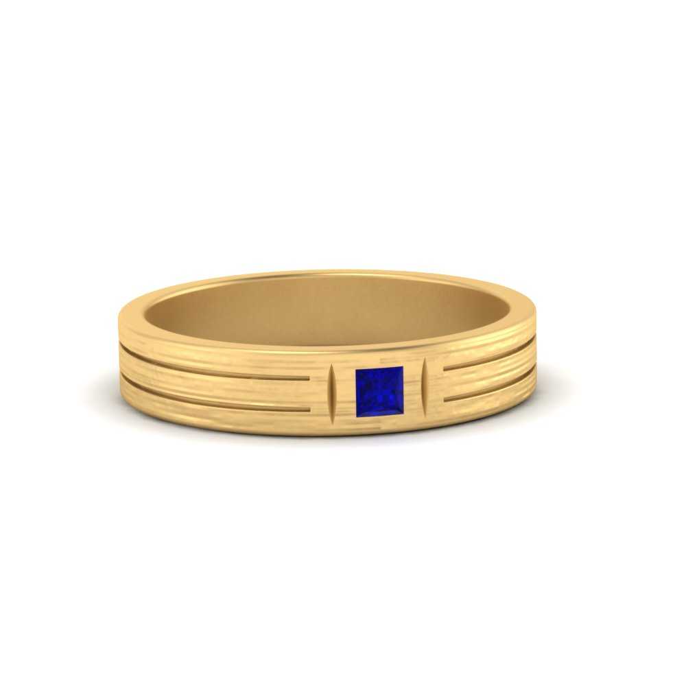 Single Princess Cut Inlay Mens Ring