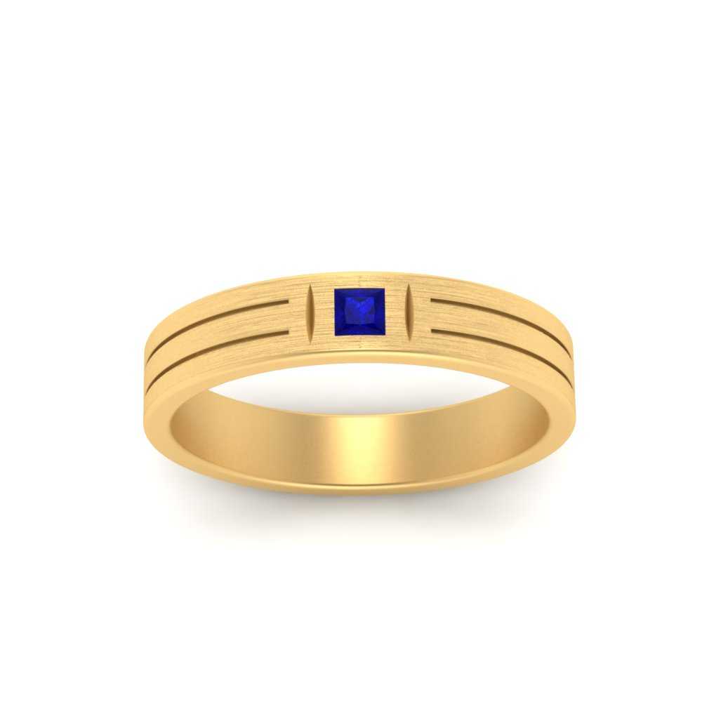 Single Princess Cut Inlay Mens Ring